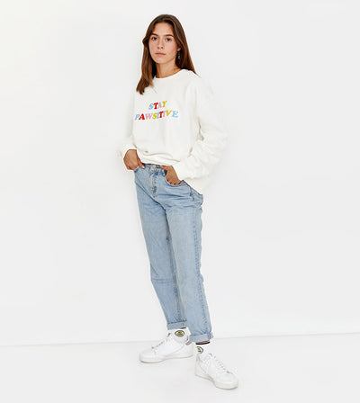 Pawsitive Sweatshirt Retro White